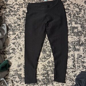 Black Textured Woman’s Leggings